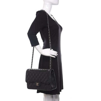Chanel Caviar Quilted Jumbo Double Flap Black 2 of 16