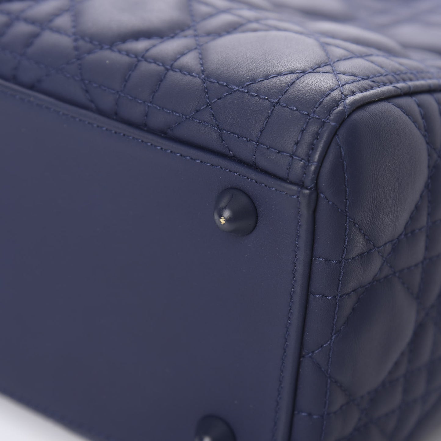 Ultra Matte Calfskin Cannage Large Lady Dior Blue