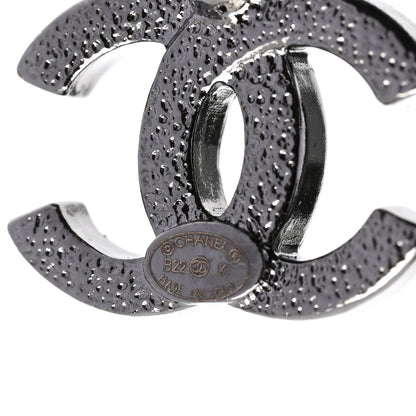 Chanel Pearl Crystal CC Flower Earrings Silver 4 of 5