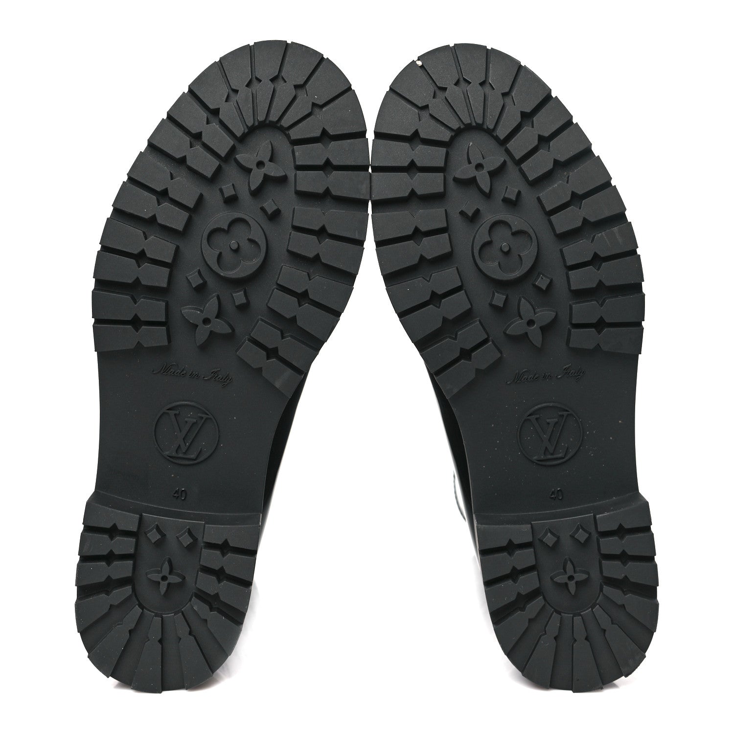 Louis Vuitton Rubber Embossed Monogram Drops Flat Half Boots 40 Black 5 of 7