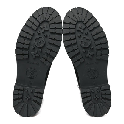 Louis Vuitton Rubber Embossed Monogram Drops Flat Half Boots 40 Black 5 of 7