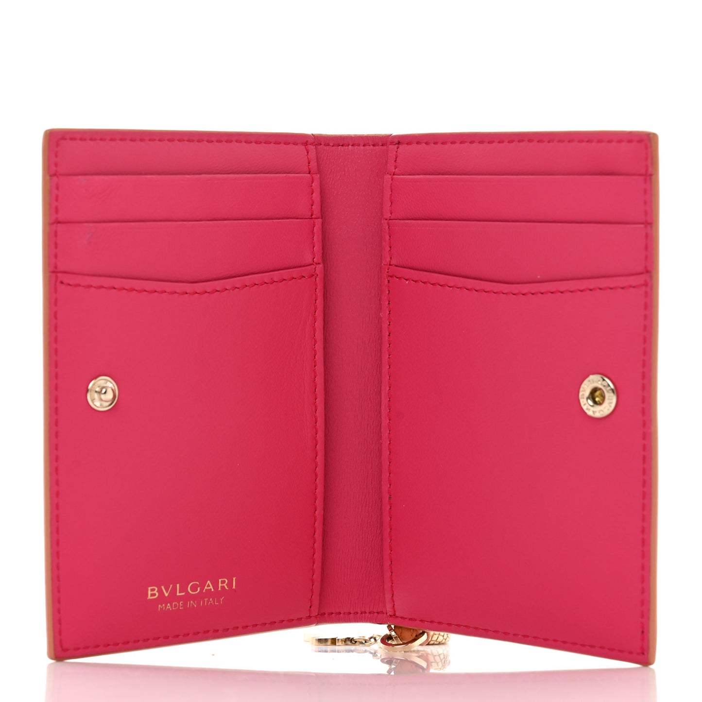 Serpenti Calfskin Forever Card Case Coral