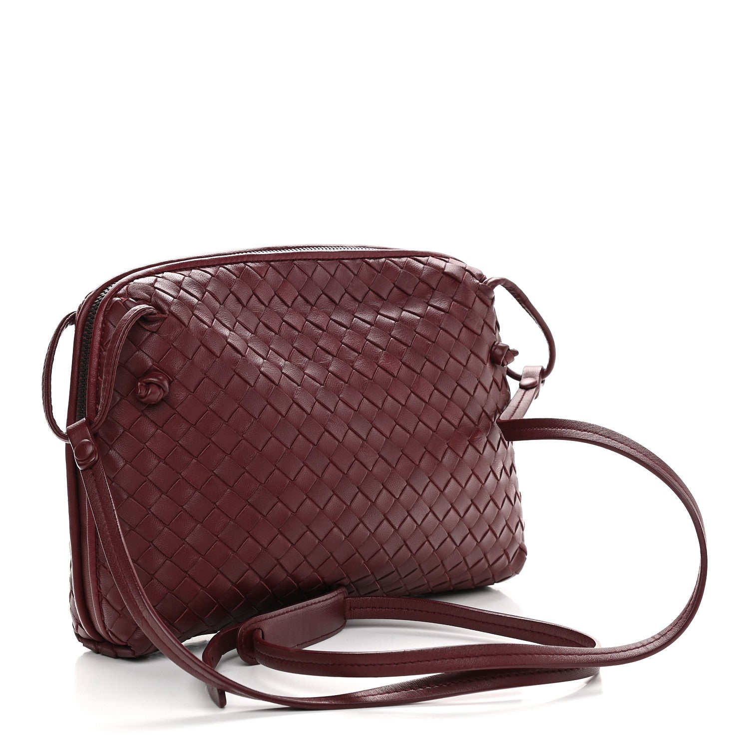 Bottega Veneta Nappa Intrecciato Pillow Crossbody Messenger Dark Red 2 of 9