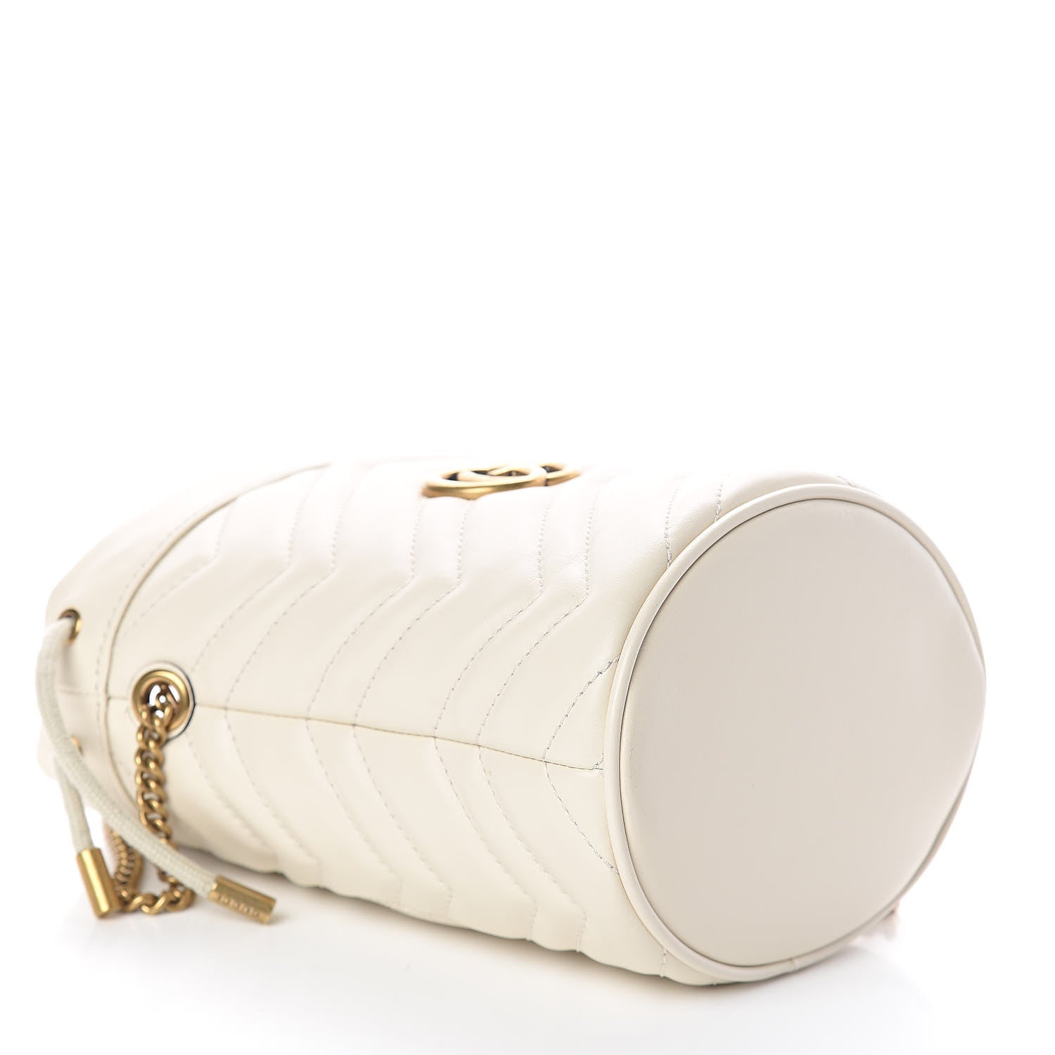 Gucci Calfskin Matelasse Mini GG Marmont 2.0 Bucket Bag White 4 of 9