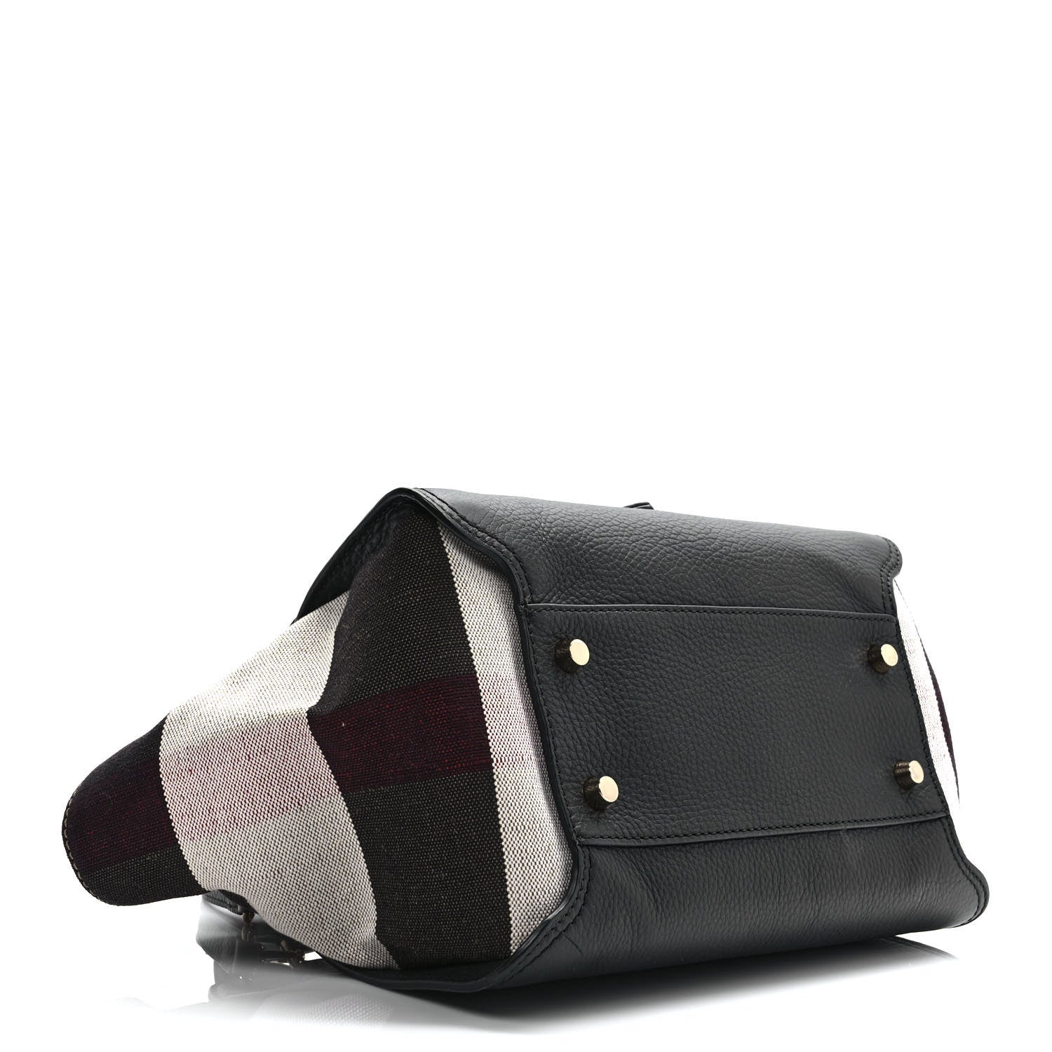 Burberry Mega Check Grained Calfskin Medium Harcourt Satchel Black 3 of 8