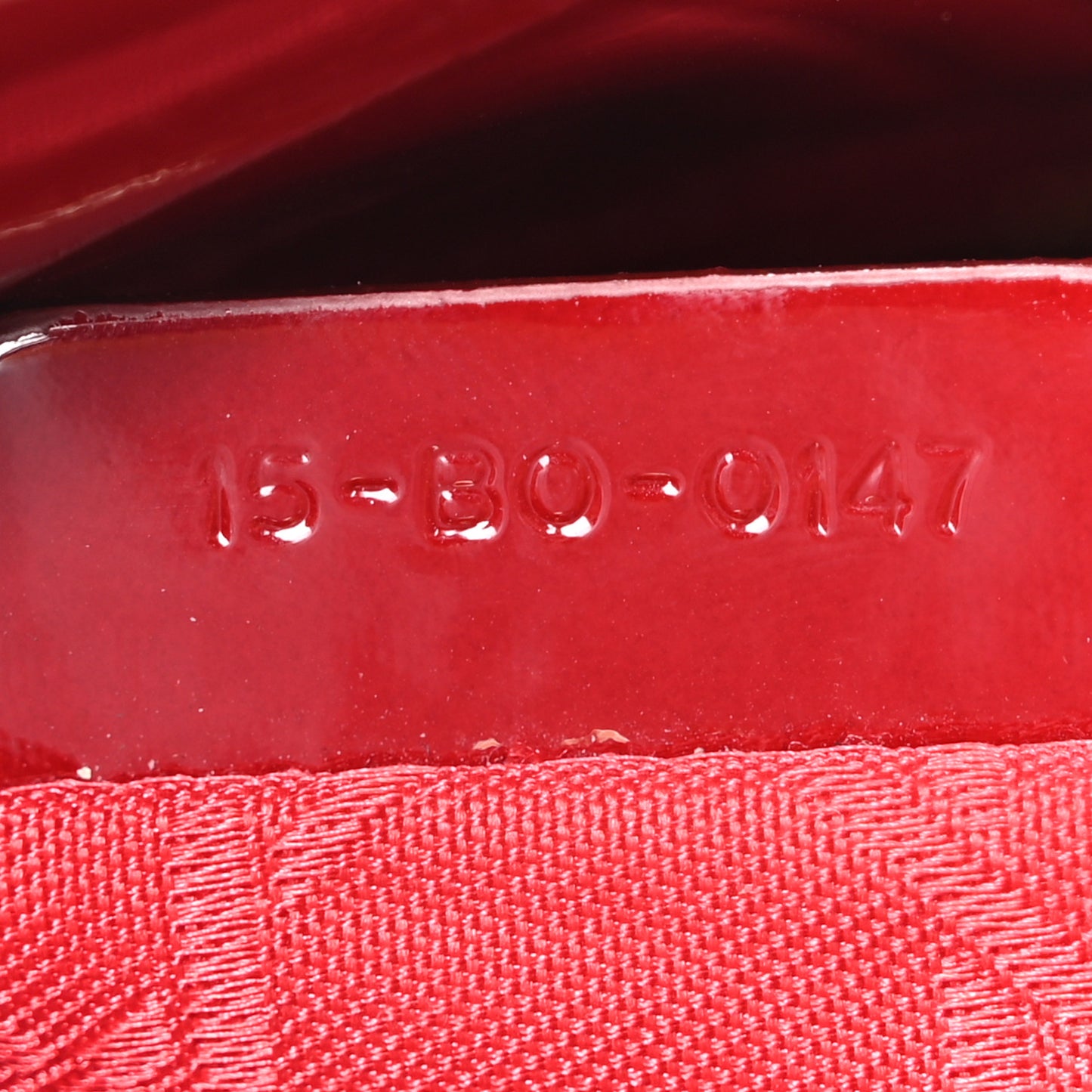 Patent Cannage Mini Lady Dior Red