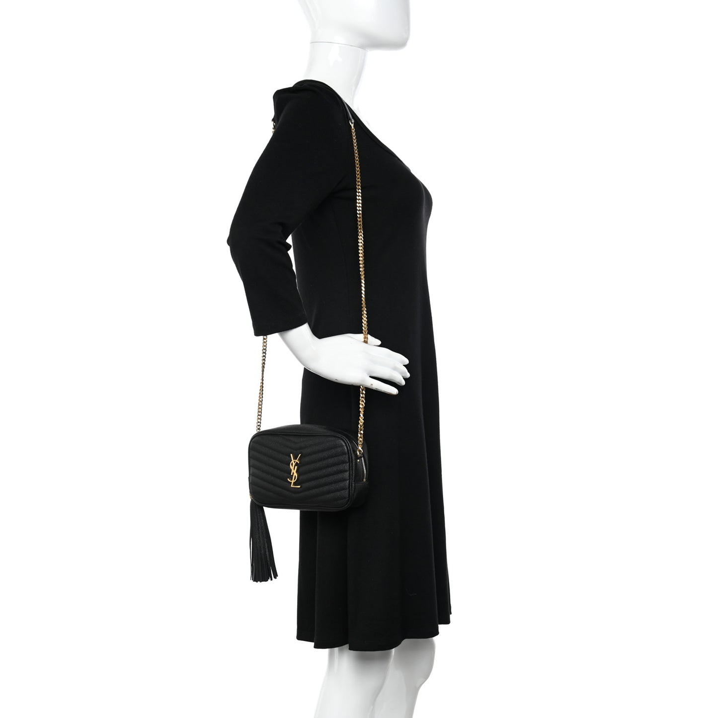 Grain De Poudre Matelasse Monogram Mini Lou Camera Bag Black