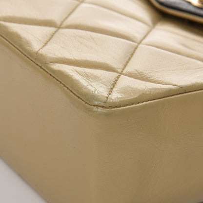 Chanel Lambskin Quilted Bi-Color Flap Beige Black 14 of 20