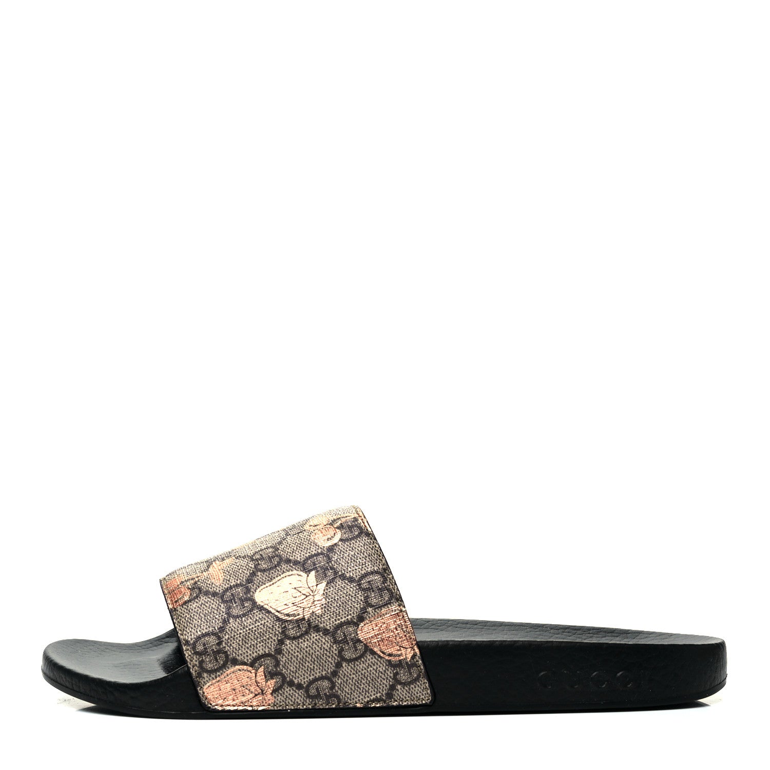 Gucci GG Supreme Monogram Berry Womens Slide Sandals 40 Beige Light Copper 1 of 7