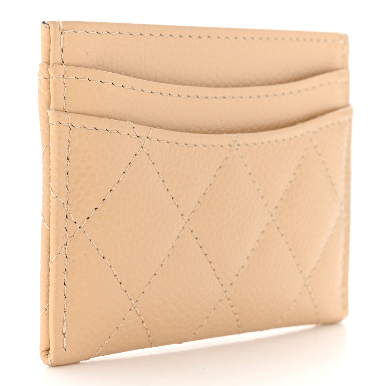 Chanel Caviar Quilted Card Holder Beige 3 of 9