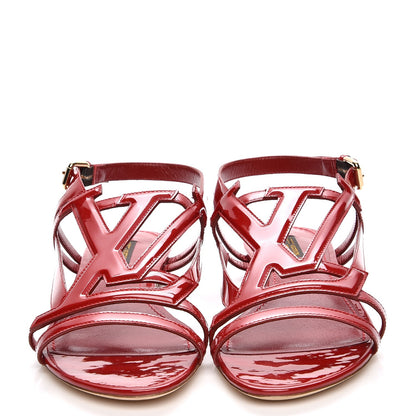 Louis Vuitton Patent Logo Crossing Flat Sandal 39 Rouge 2 of 9
