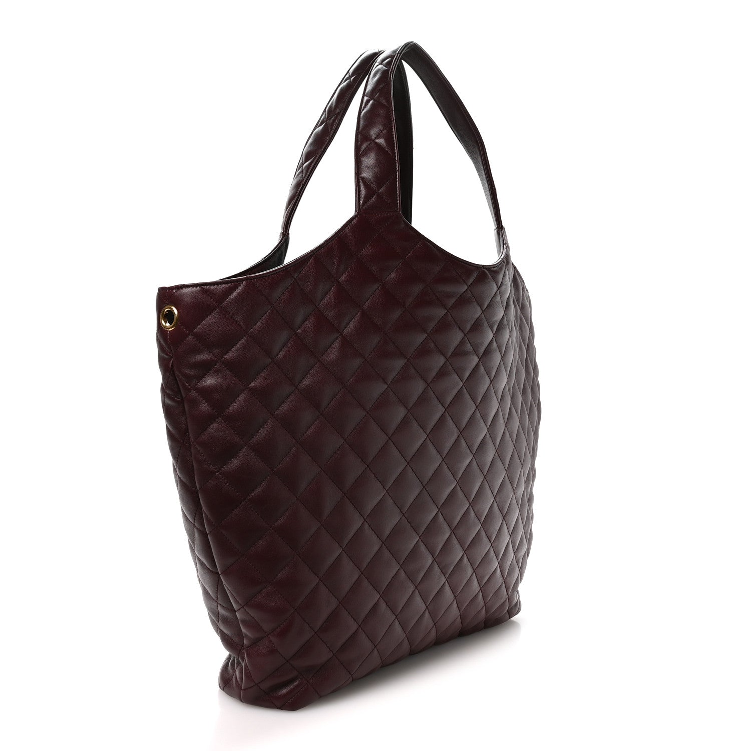 Saint Laurent Lambskin Quilted Maxi Icare Shopping Tote  Rouge Cabernet 4 of 11