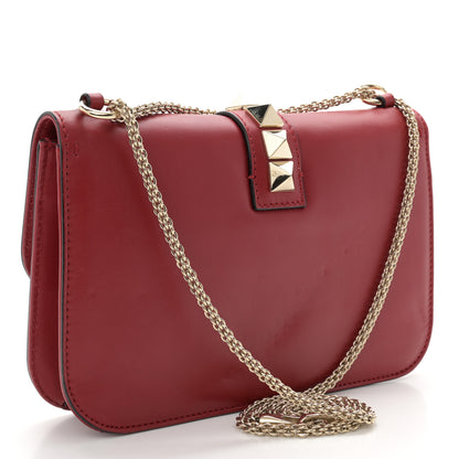 Valentino Garavani Vitello Medium Glam Lock Rockstud Flap Red 3 of 13