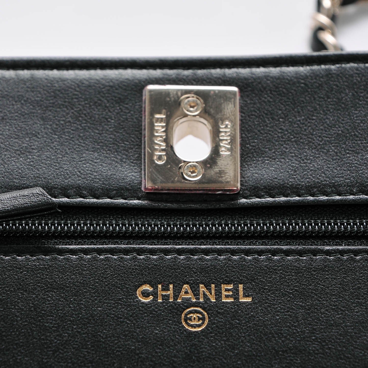 Chanel Lambskin Quilted Trendy CC Wallet On Chain WOC Black 6 of 7