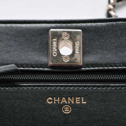 Chanel Lambskin Quilted Trendy CC Wallet On Chain WOC Black 6 of 7