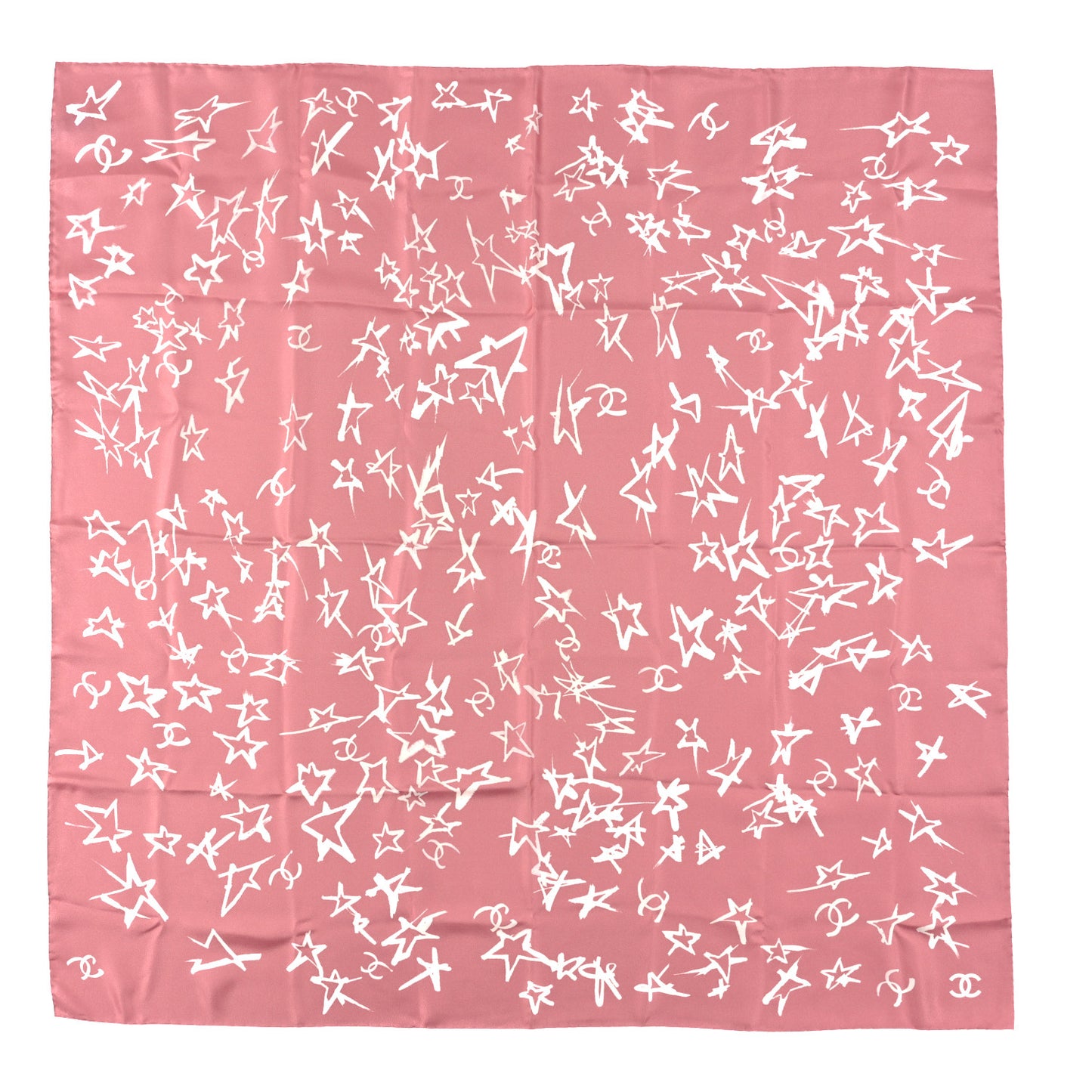 Silk Star Square Scarf Pink
