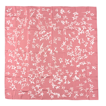 Chanel Silk Star Square Scarf Pink 1 of 3