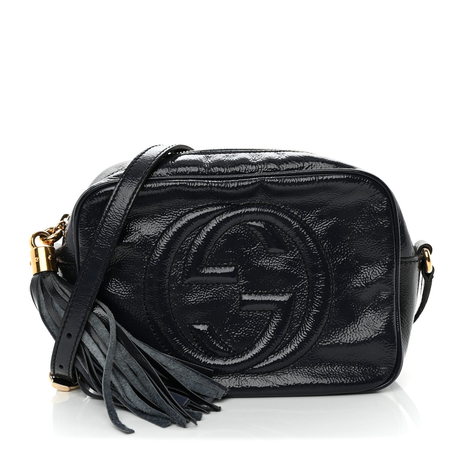 Gucci Vernice Naplack Small Soho Disco Bag Uniform Blue 1 of 12