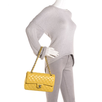Chanel Lambskin Quilted Medium Double Flap Yellow 2 of 8
