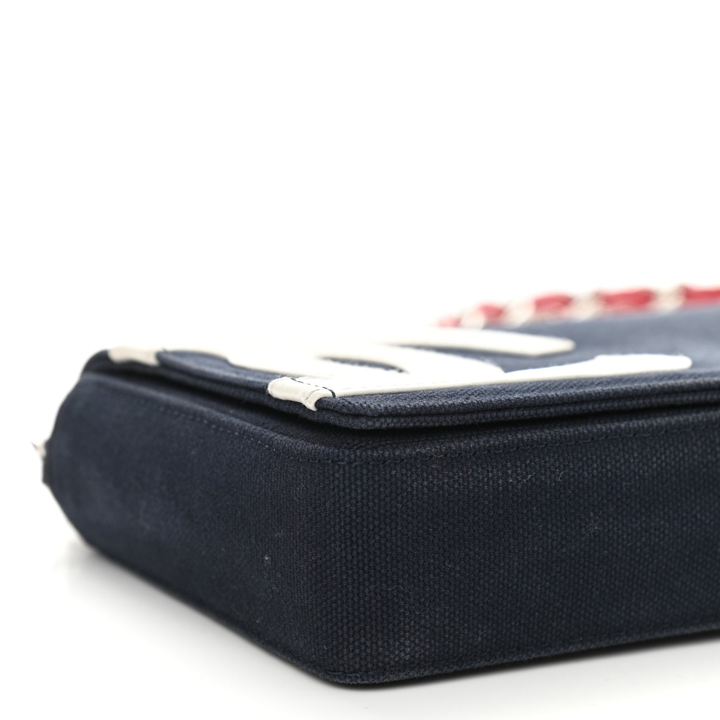 Canvas Metallic Lambskin Chocolate Bar N°5 Bag Navy Blue