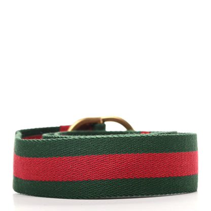 Gucci Web Feline D Ring Belt 75 30 Red Green 2 of 4