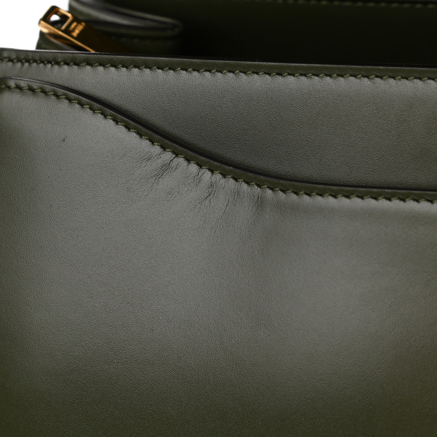 Celine Satinated Calfskin Medium 16 Top Handle Bag Khaki 13 of 17