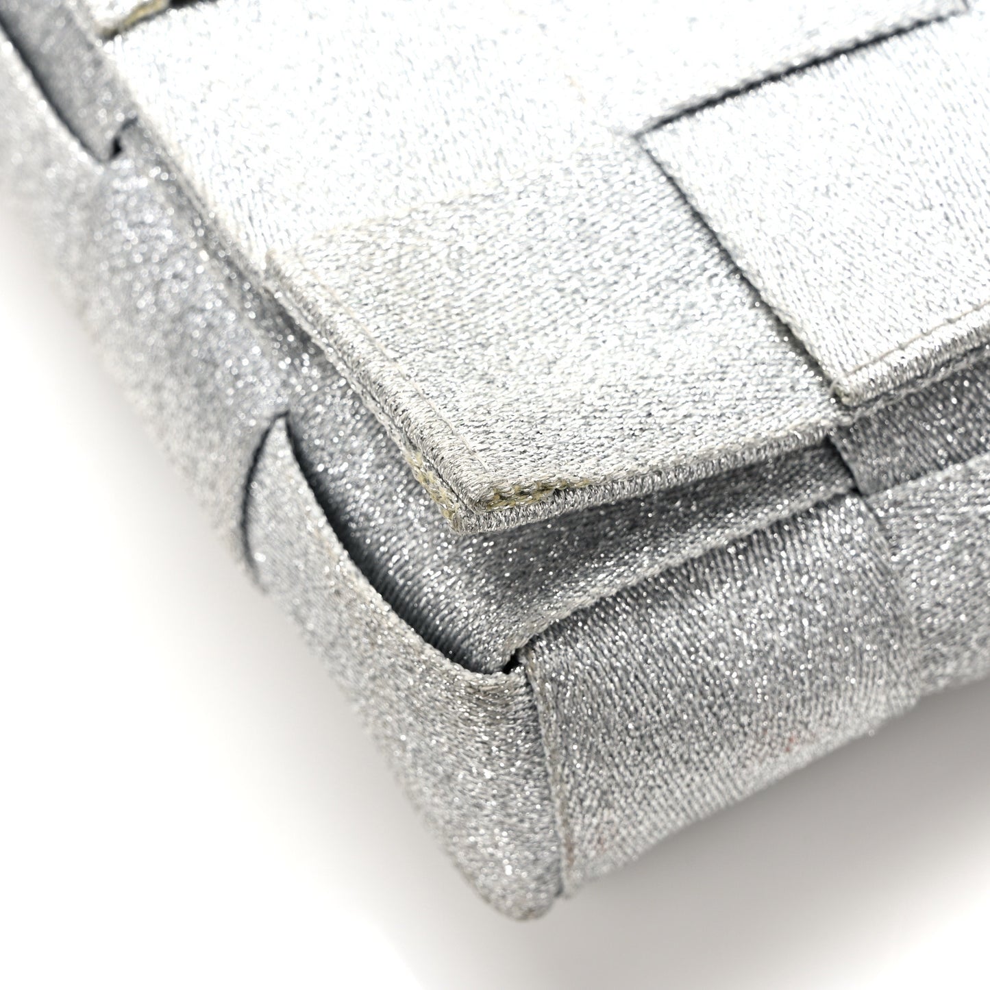 Webbing Maxi Intrecciato Cassette Bag Silver