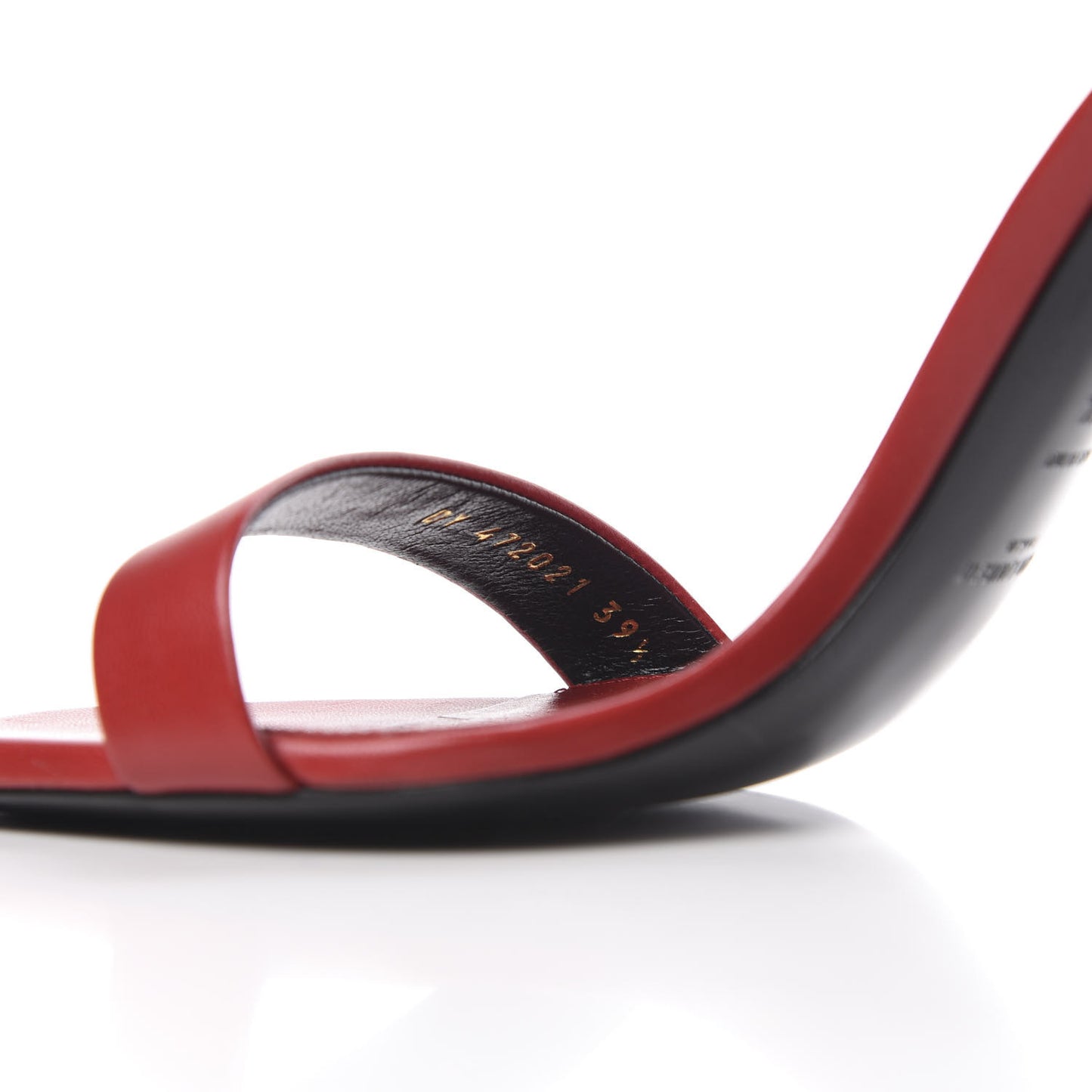 Calfskin Amber 105 Ankle Strap Sandals 39.5 Red