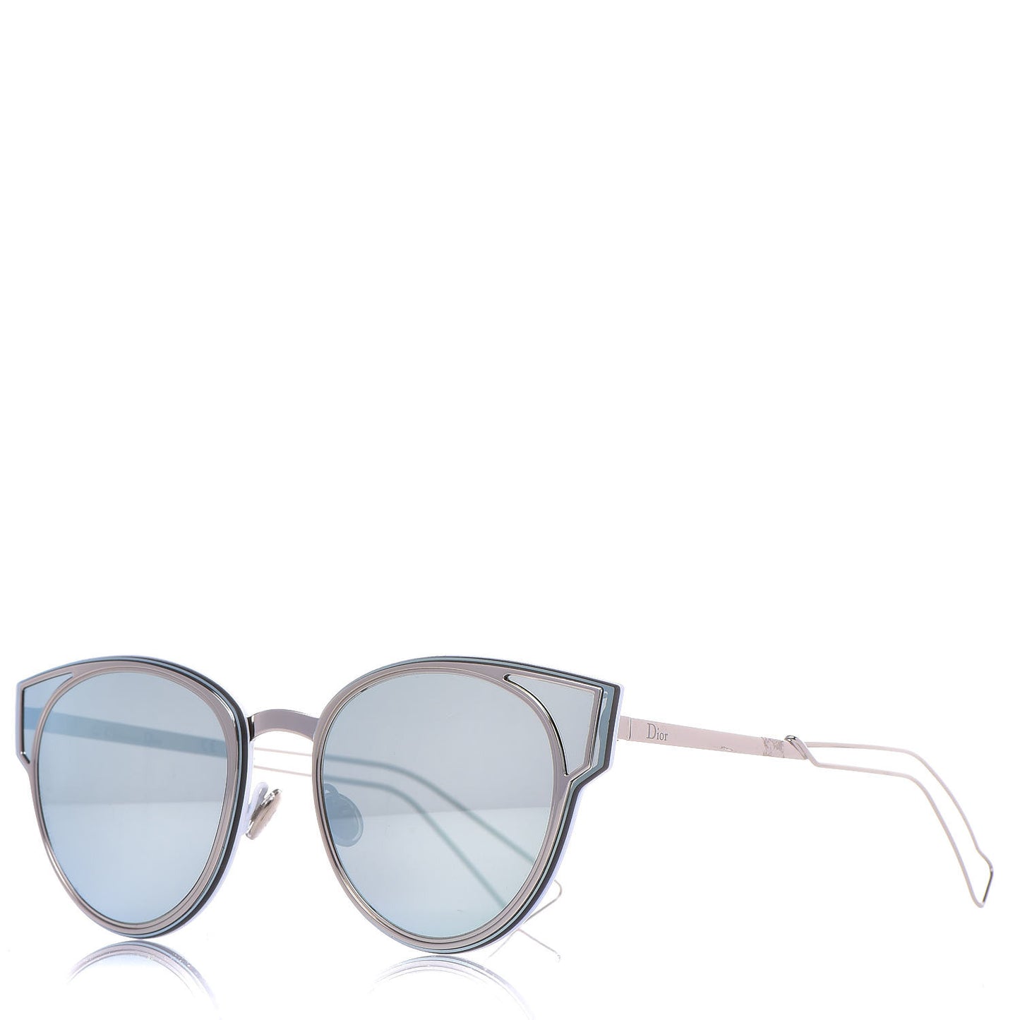 Sculpt Cat Eye Sunglasses Shiny Palladium