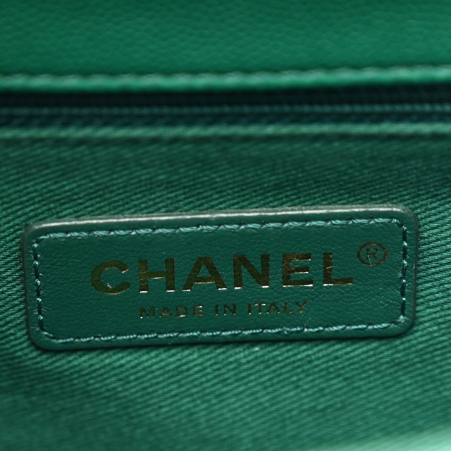 Caviar Quilted Small Coco Handle Flap Green