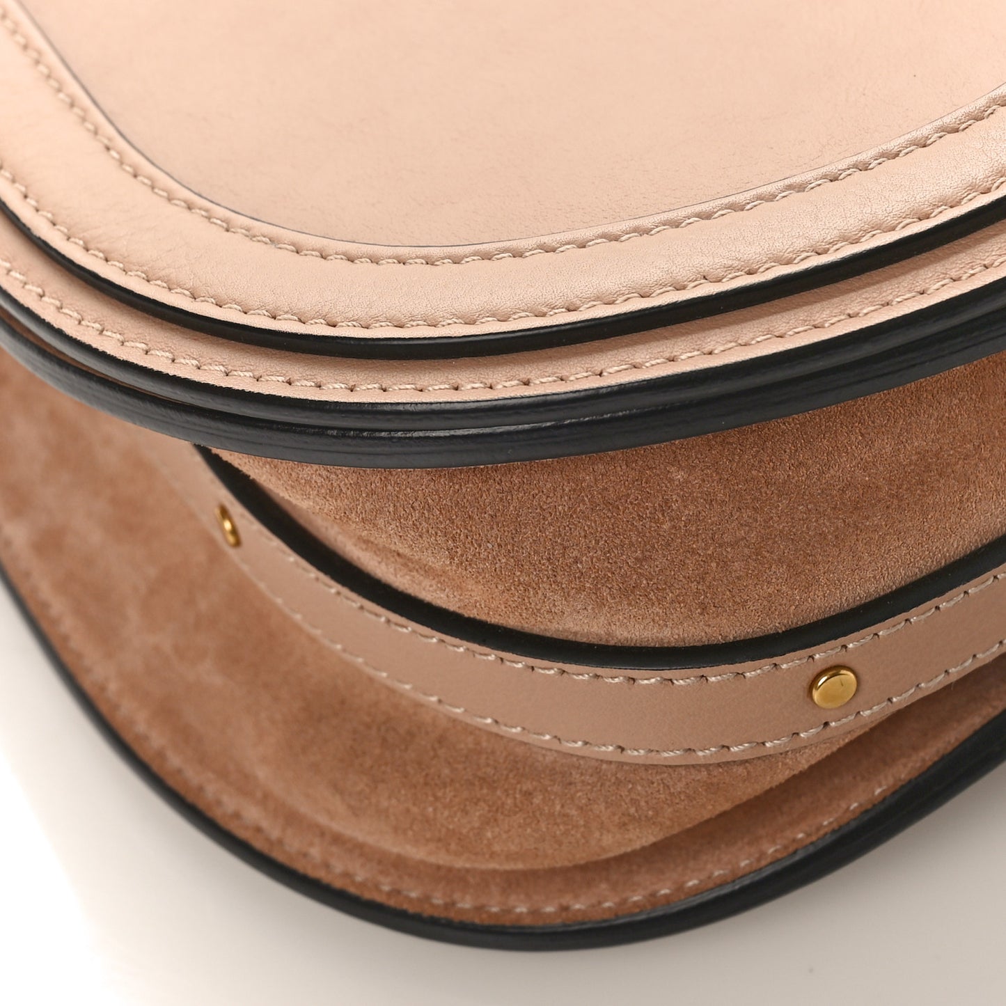 Calfskin Suede Medium Nile Bracelet Bag Biscotti Beige