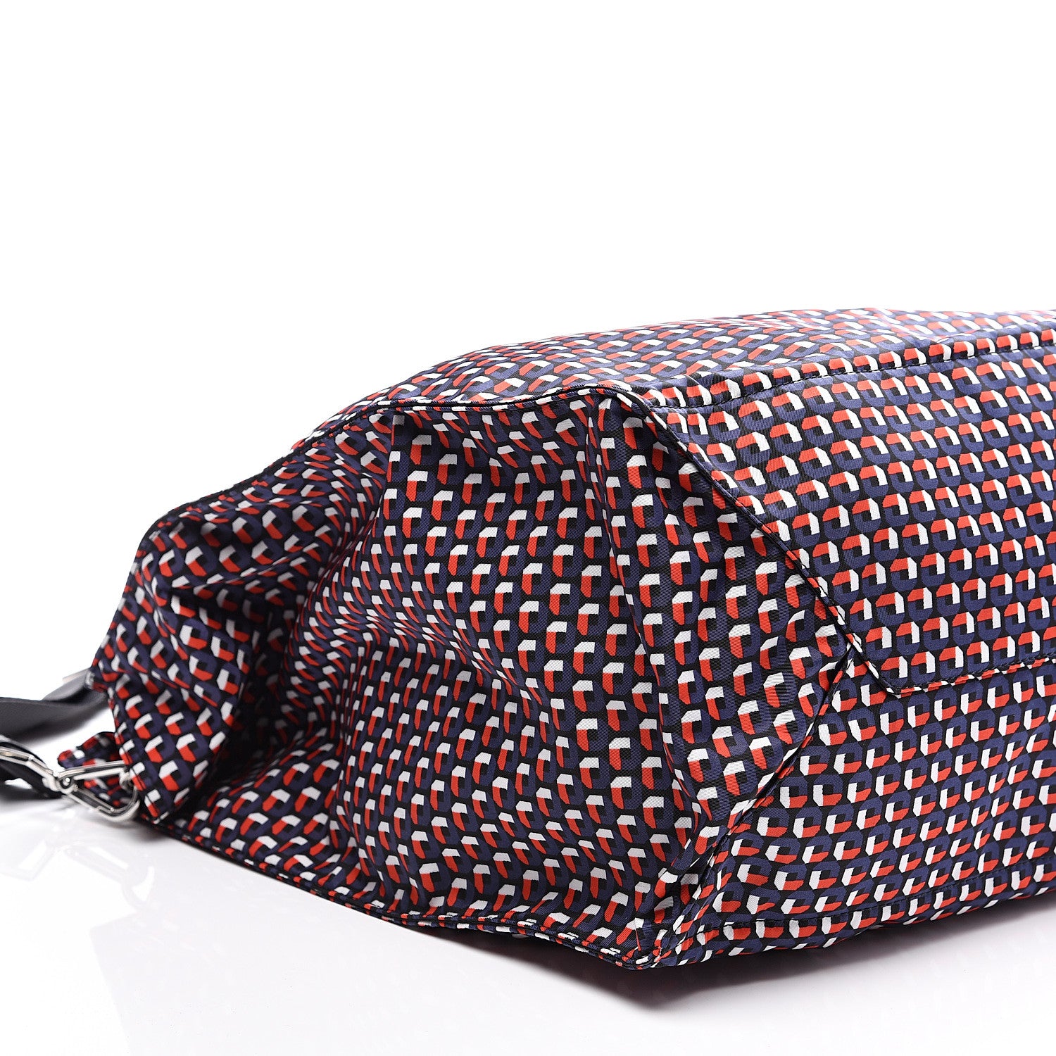 Prada Saffiano Nylon Tessuto Stampato Tote Rosso 7 of 9