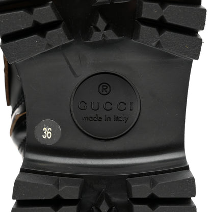 Gucci Cordovan Lux Womens Harald Horsebit 25mm Platform Boots 36 Black 8 of 12