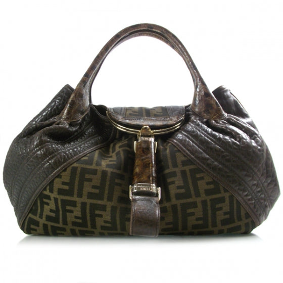 Fendi Zucca Nappa Nuvolata Vitello Tortuga Spy Tobacco Moro 1 of 12