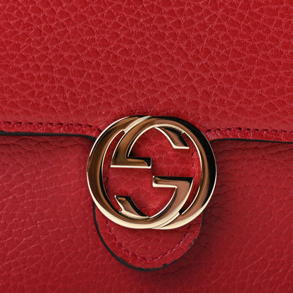 Gucci Dollar Calfskin Interlocking G Chain Wallet Red 8 of 9