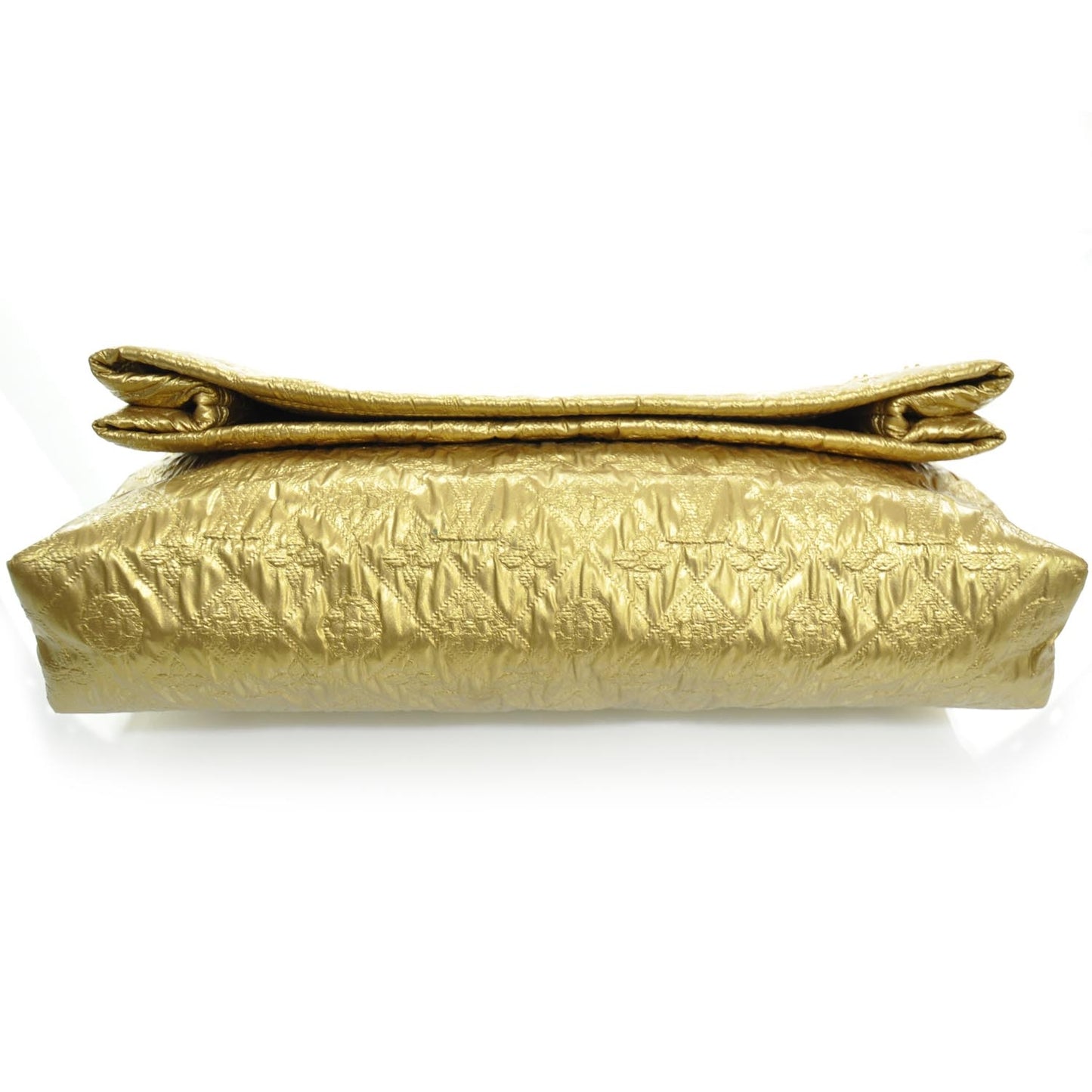 Jacquard Quilted Monogram Limelight Clutch GM Gold
