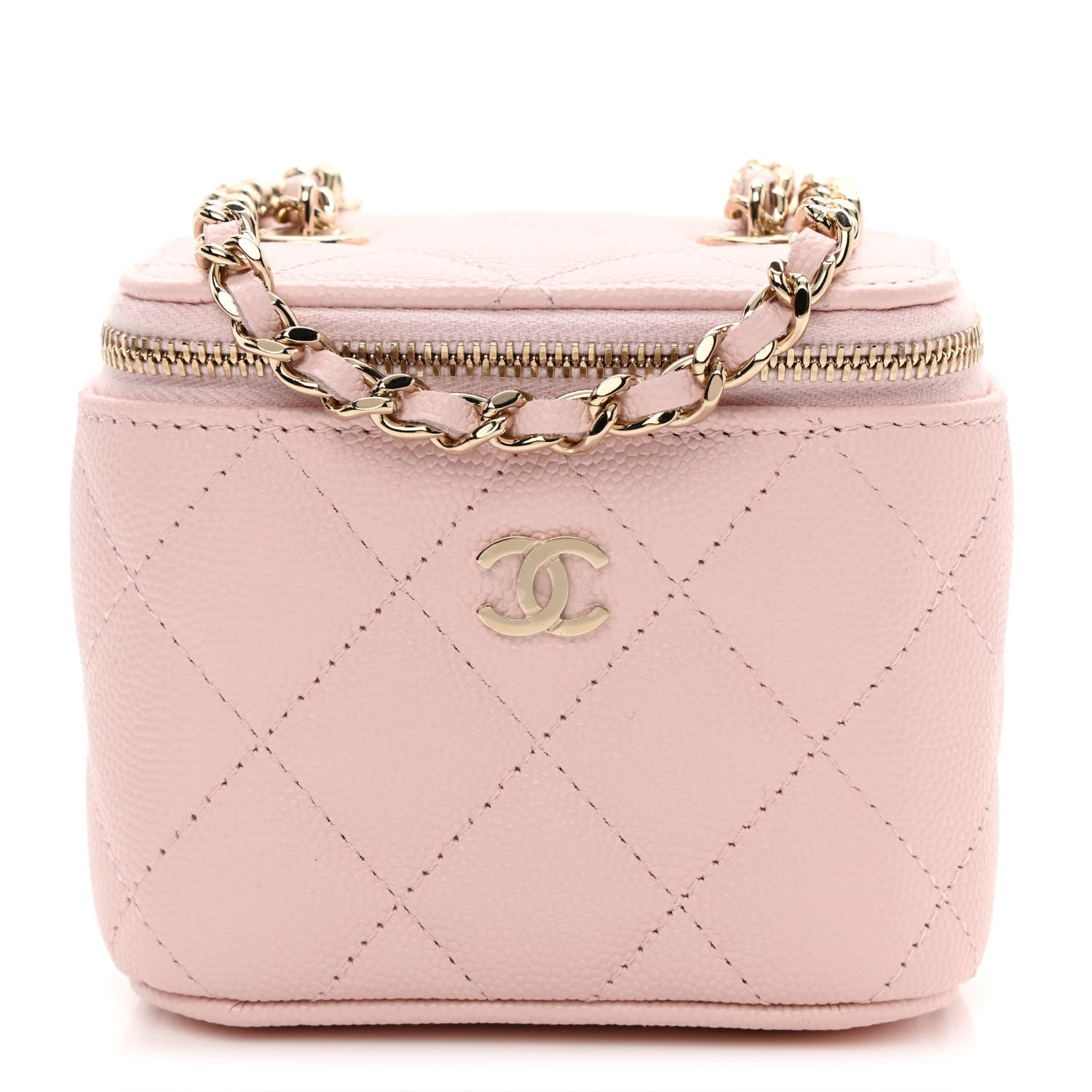 Chanel Caviar Quilted Mini Vanity Case With Chain Light Pink 1 of 11