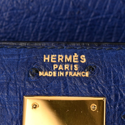 Hermes Ostrich Kelly Sellier 32 Bleu Iris 6 of 18