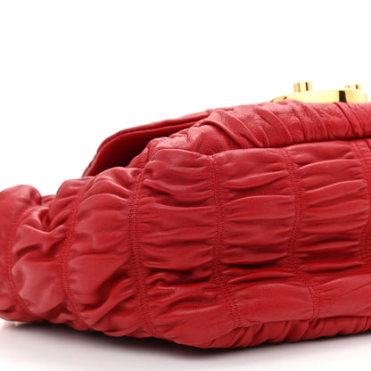 Prada Nappa Dressy Gaufre Flap Bag Rosso 10 of 16