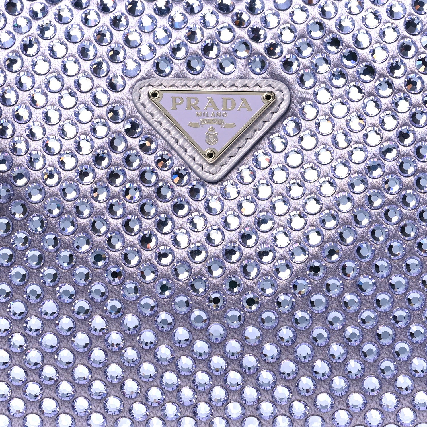 Prada Satin Crystal Mini Re-Edition 2000 Bag Glicine 8 of 10
