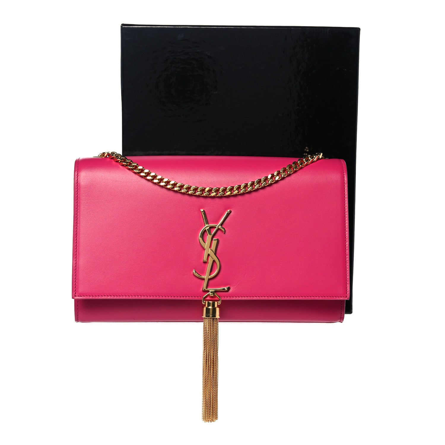 Saint Laurent Smooth Calfskin Medium Classic Monogram Kate Tassel Satchel Fuchsia 14 of 14