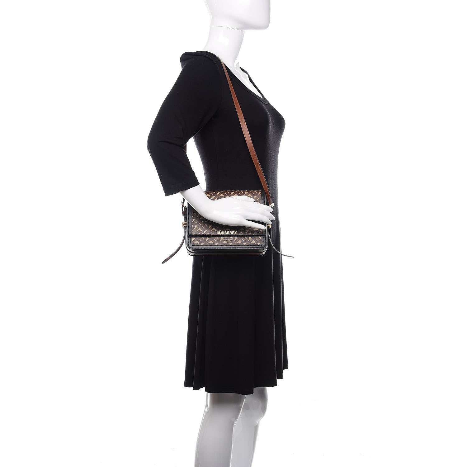 Burberry E-Canvas Monogram Small Grace Bag Bridle Brown 2 of 9