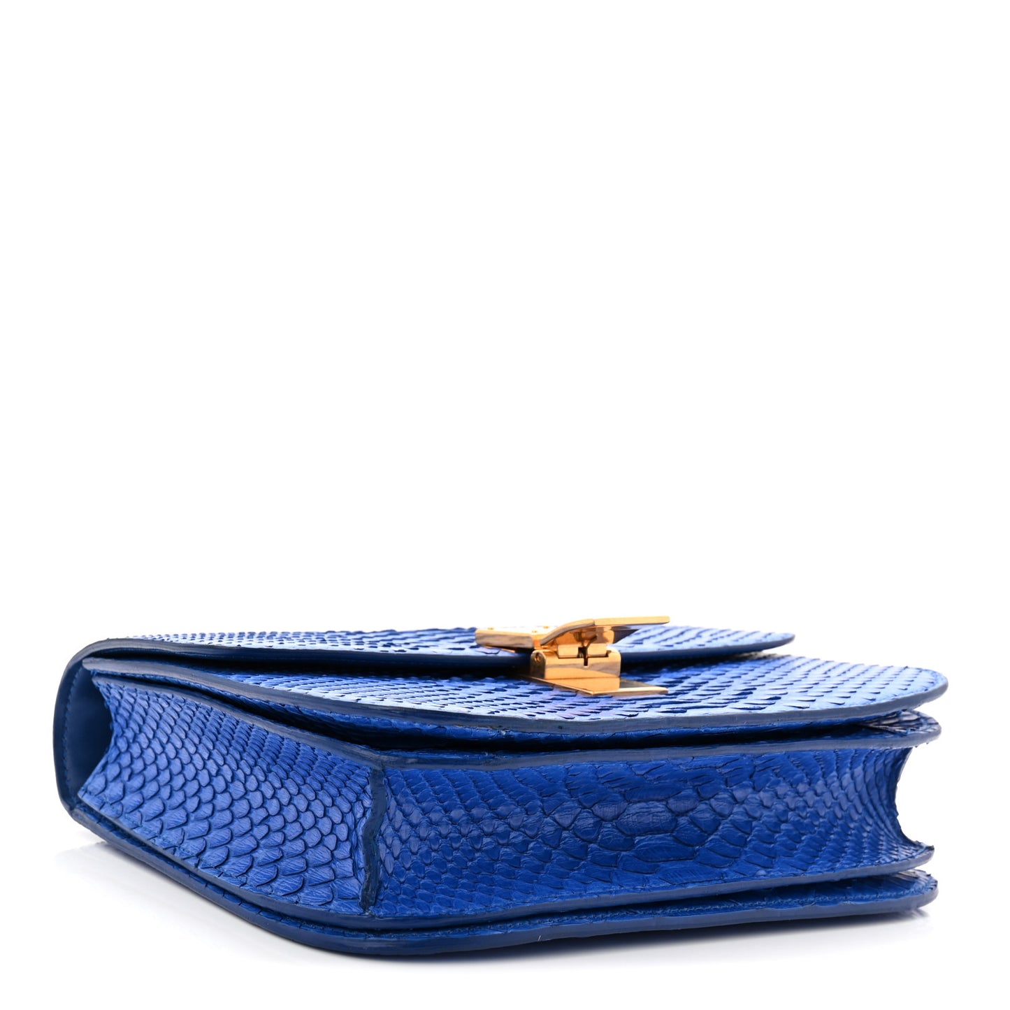Snakeskin Medium Classic Box Flap Blue