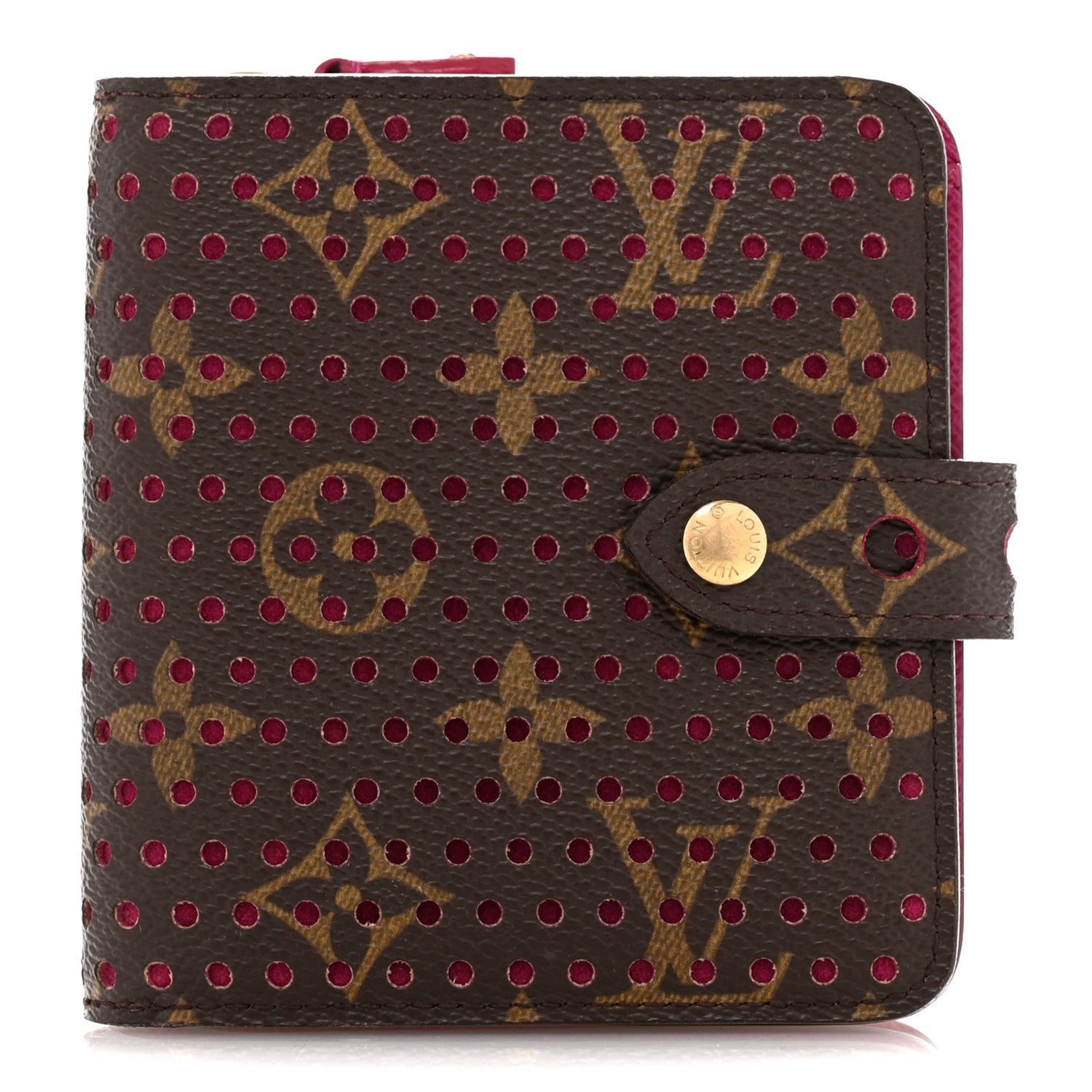 Louis Vuitton Monogram Perforated Compact Zipped Wallet Fuchsia 1 of 12