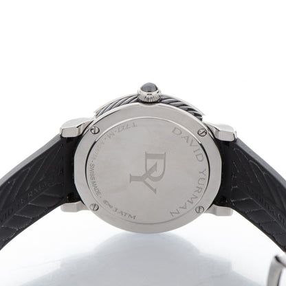 David Yurman Stainless Steel Rubber Diamond 38mm Classic Quartz Watch Blue 3 of 6