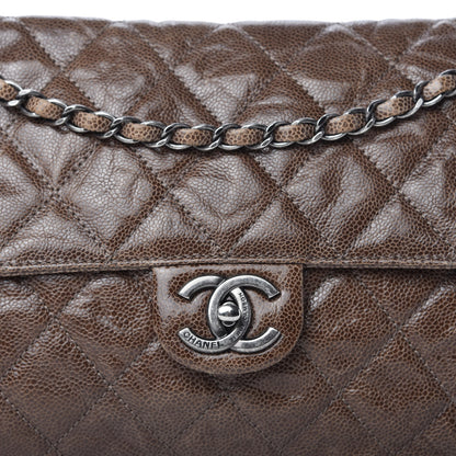 Chanel Crumpled Grained Calfskin Jumbo CC Crave Flap Beige 10 of 10