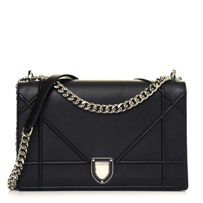 Christian Dior Grained Calfskin Large Diorama Flap Bag Black 1 of 4