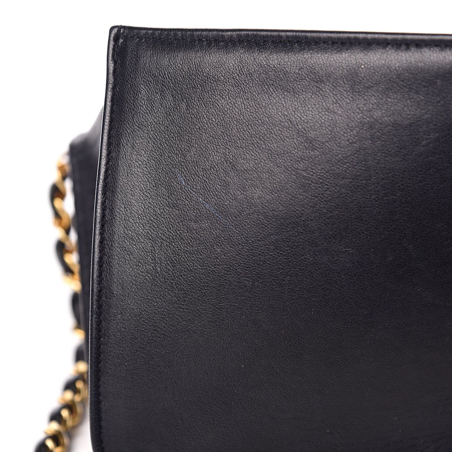 Lambskin Quilted Small Single Flap Navy