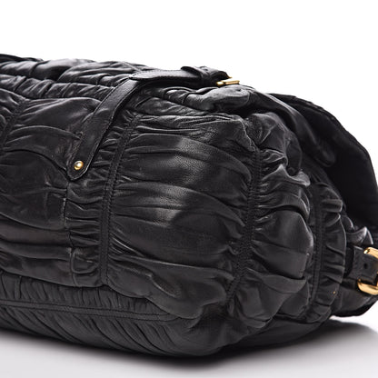 Prada Nappa Gaufre Messenger Tote Black 9 of 15
