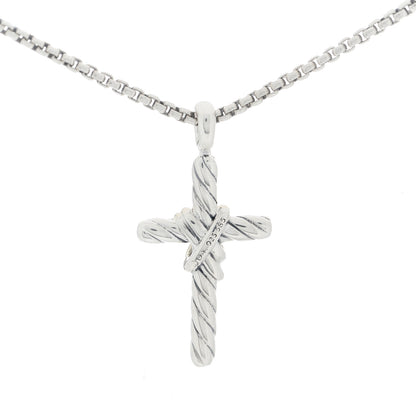 David Yurman Sterling Silver 14K Yellow Gold X Cross Necklace 6 of 6